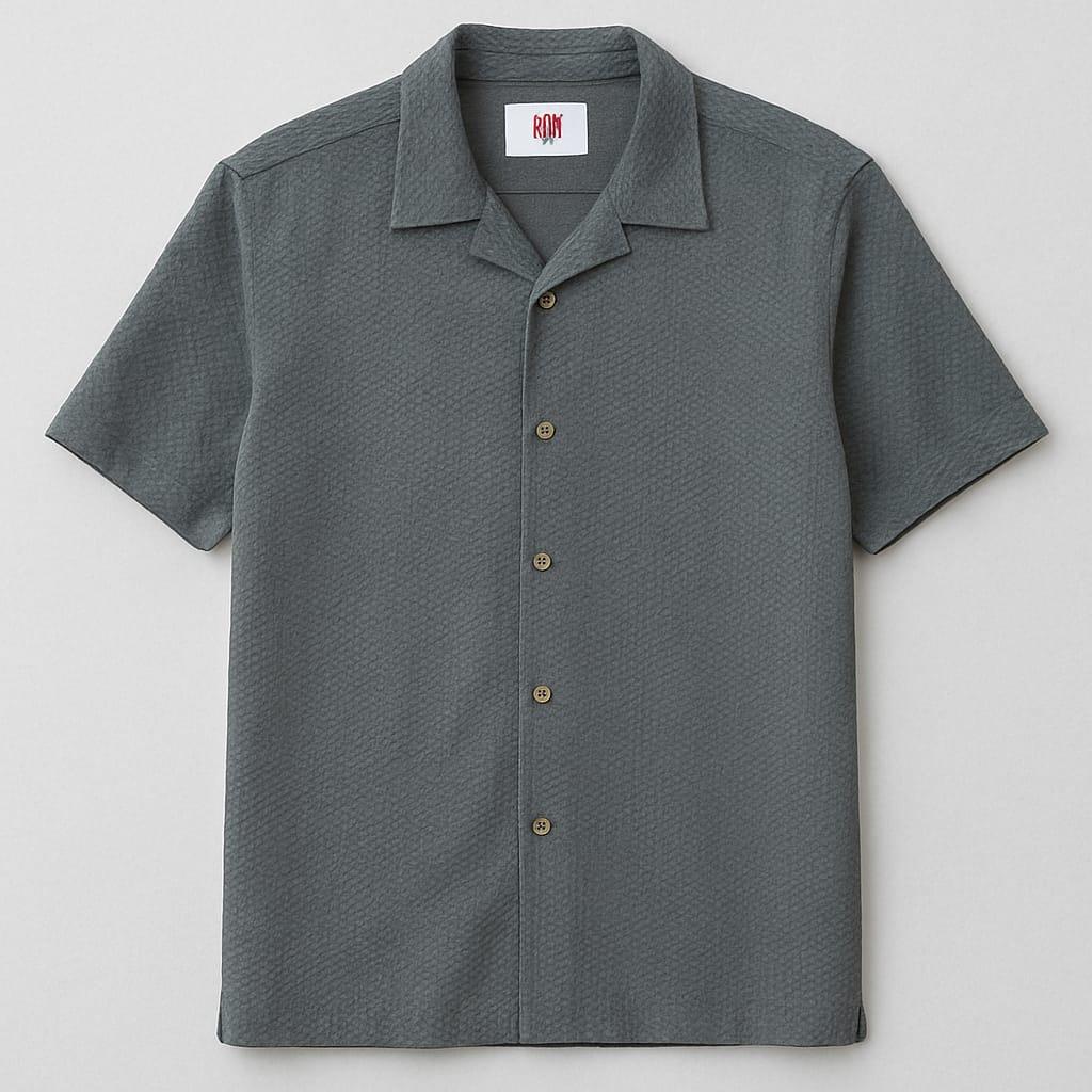 Classic Navy Short-Sleeve Button-Up Shirt