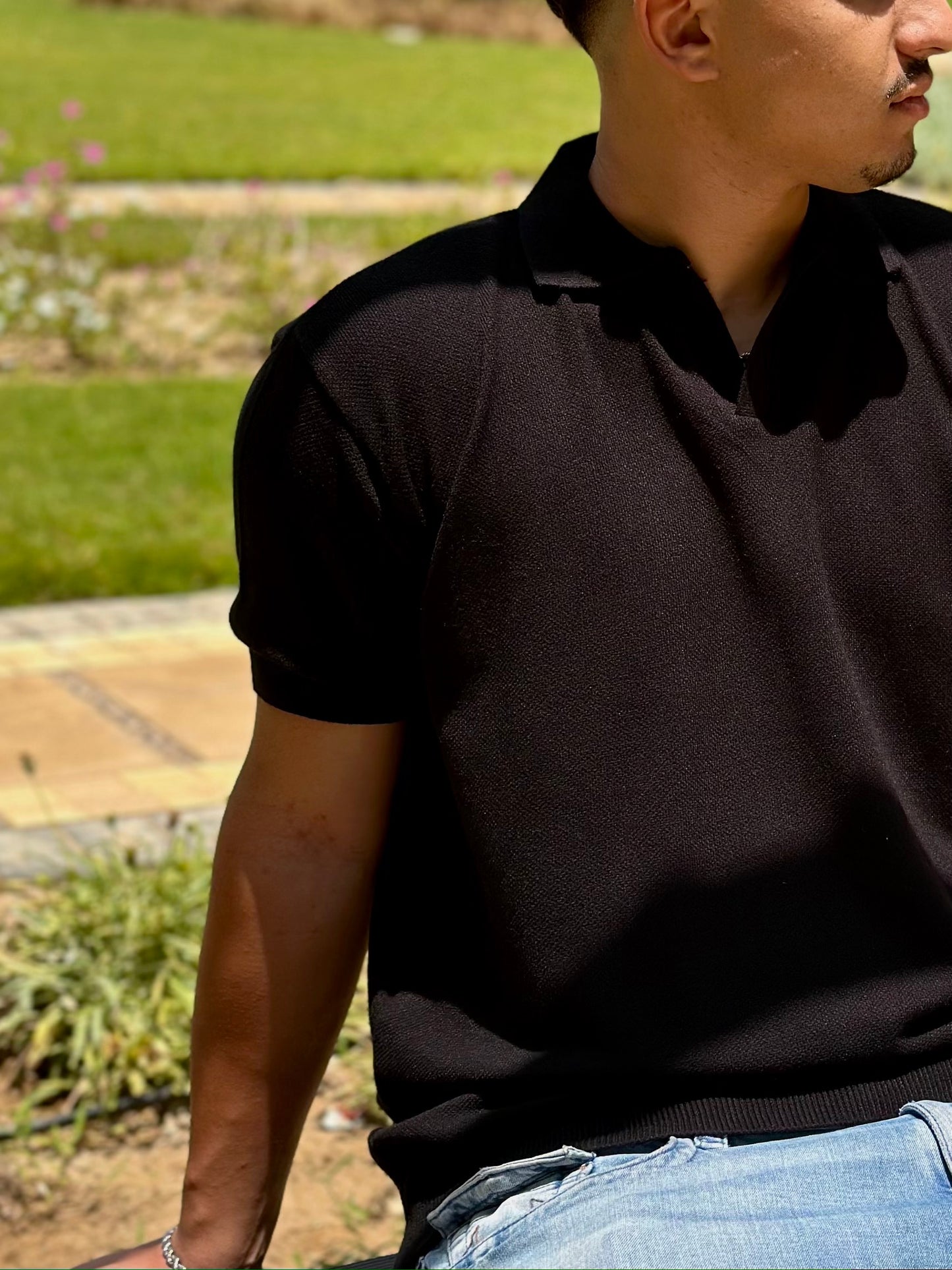 V-Neck short sleeve knitwear