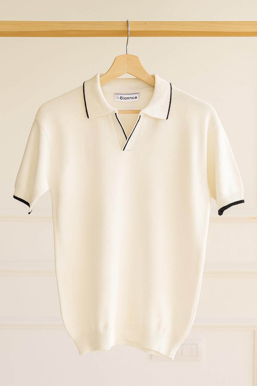 The Outlined V-Edge Polo